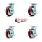 Service Caster 6 Inch Poly on Aluminum Swivel Caster Set with Roller Bearings and Brakes SCC SCC-30CS620-PAR-TLB-4 - alternate 6